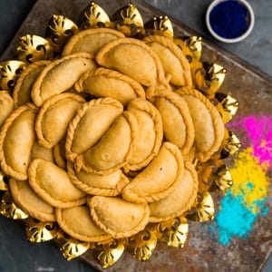 Kesar Khoya Badam Gujiya