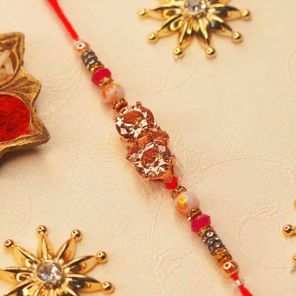 Duo Golden Crystal Rakhi
