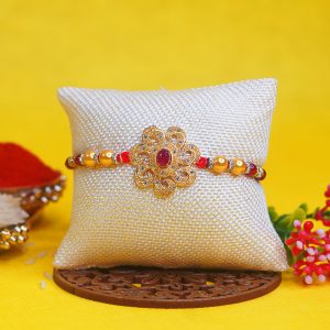 Golden Look with Red Stone
