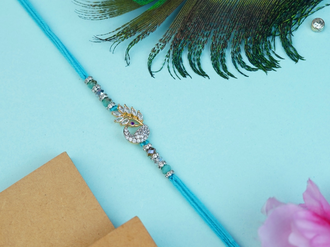Silver Peacock Rakhi
