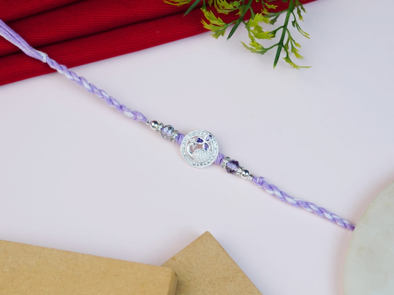 Leavender Peacock Rakhi