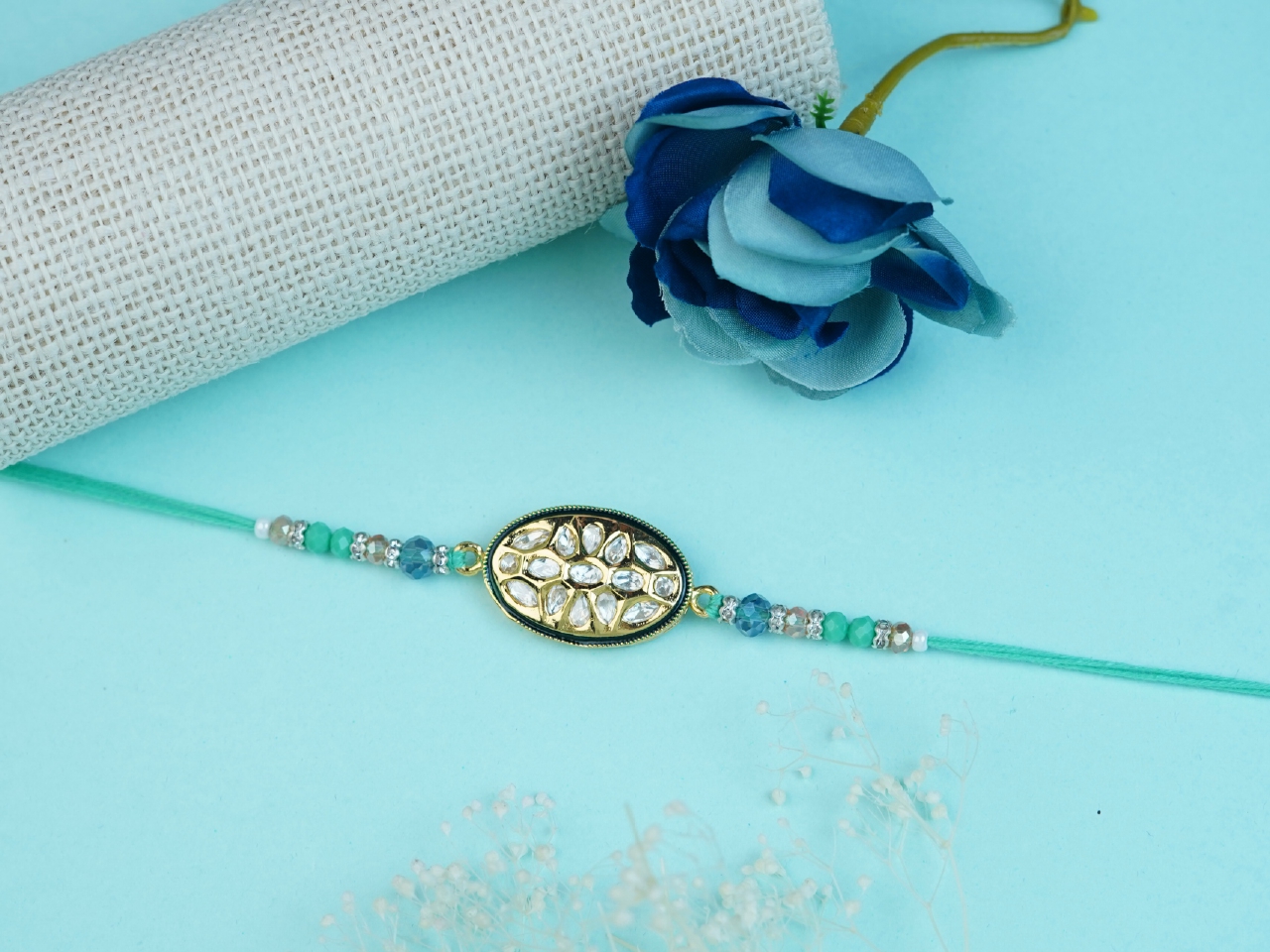 Royal Kundan Work Rakhi