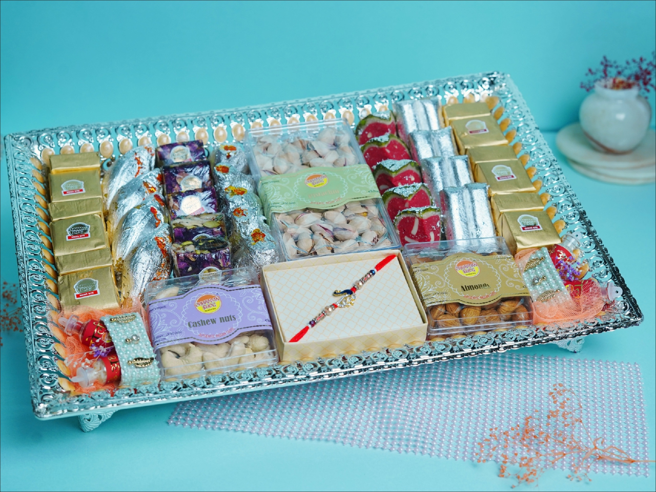 Rakhi Special Silver Tray (L)