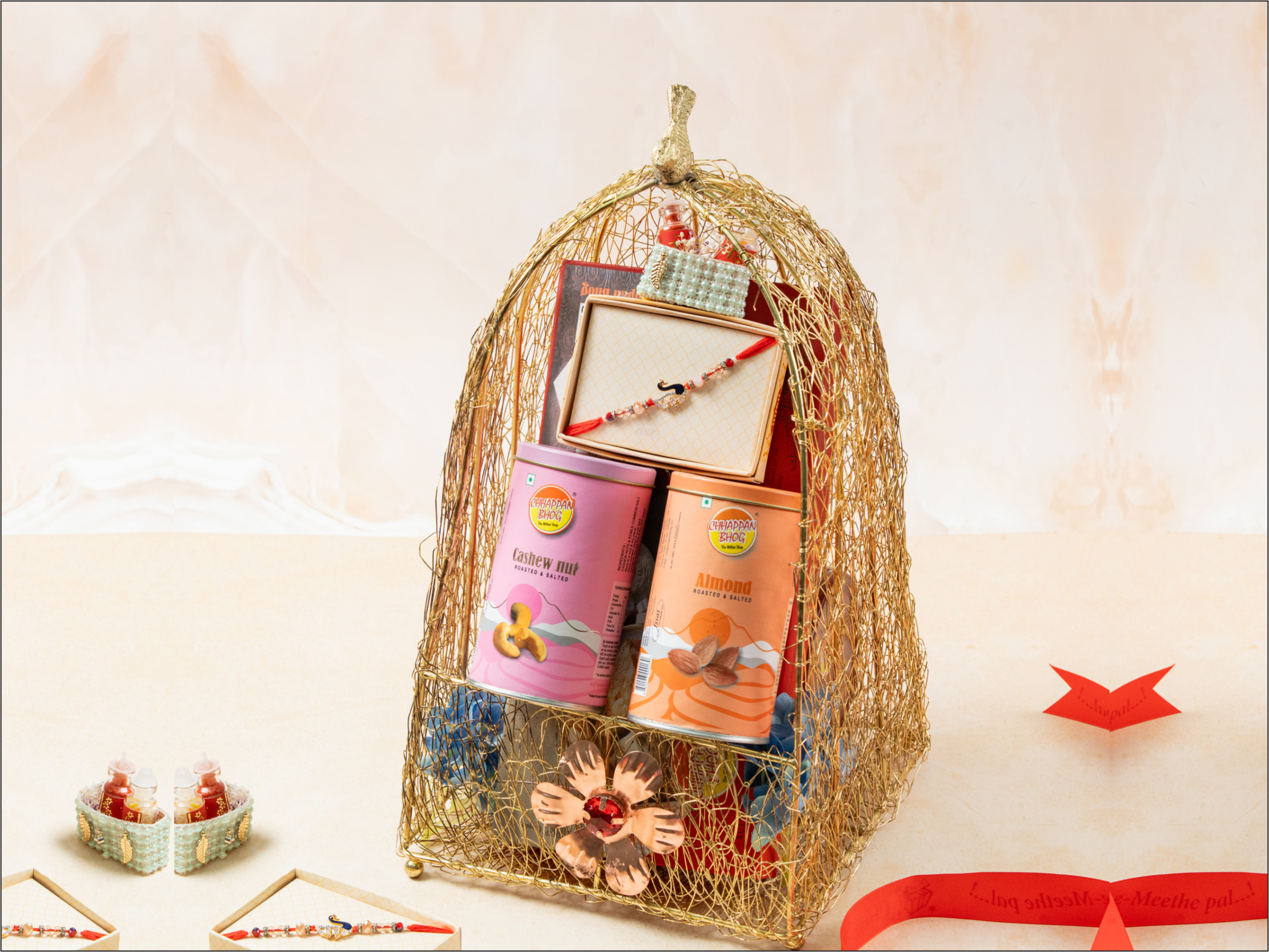 Metal Nest Rakhi Hamper