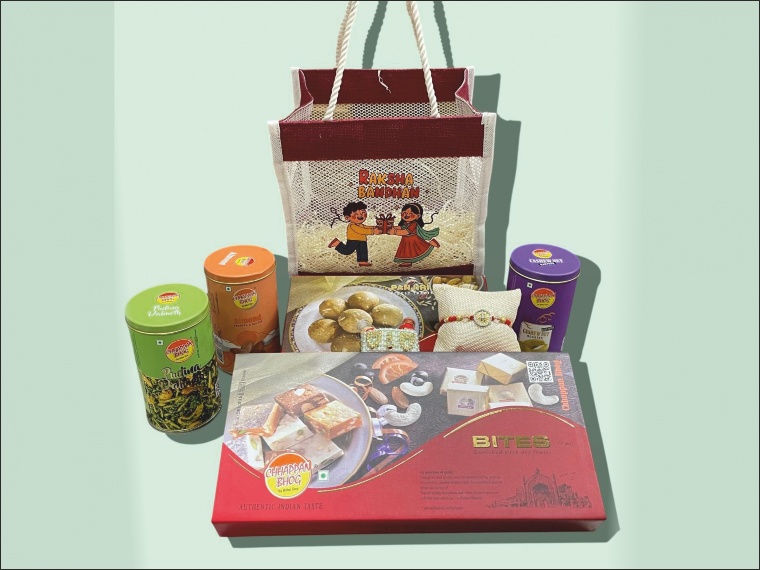 Maroon Jute Rakhi Bag