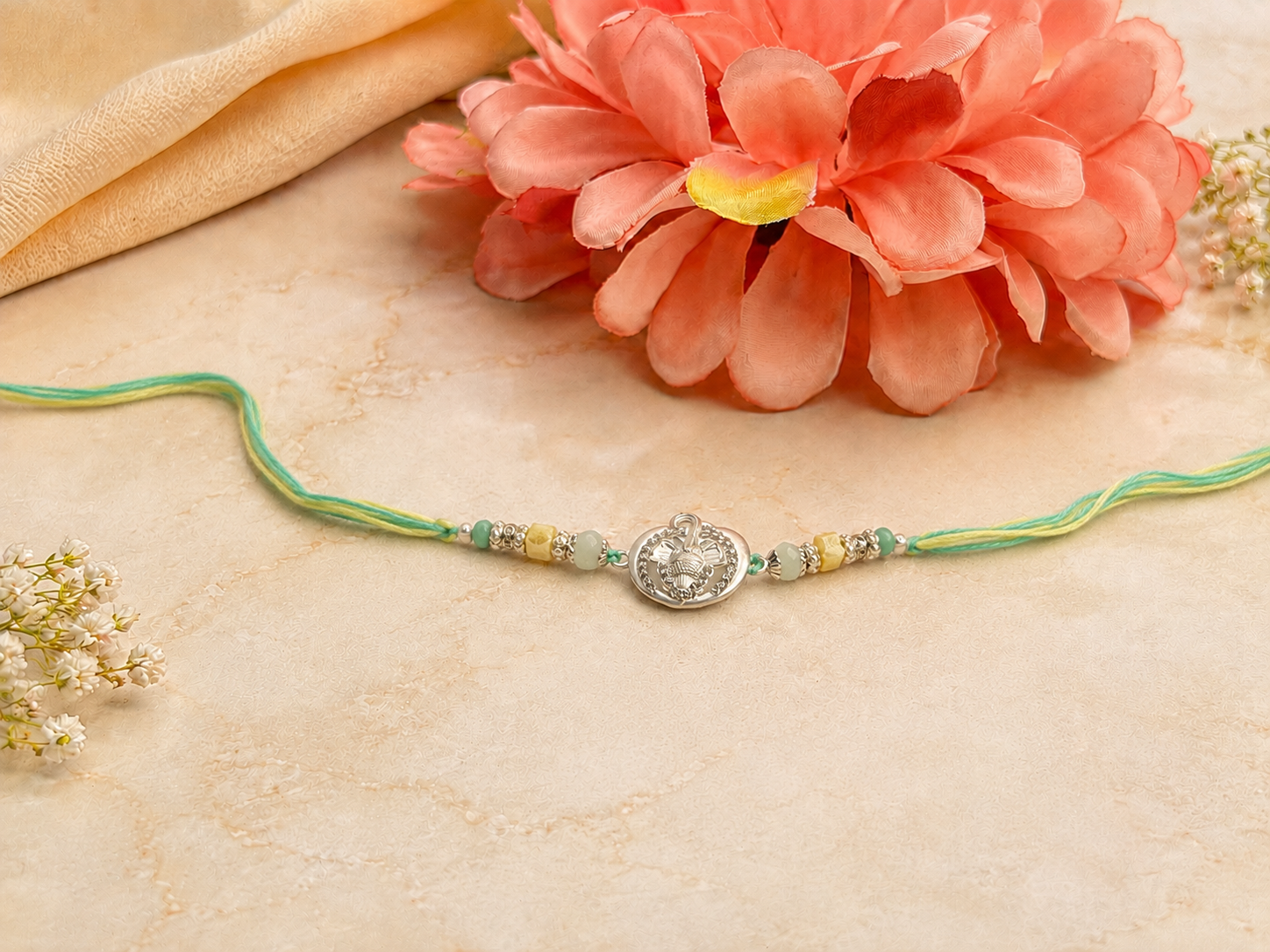 Mint Green Thread Rakhi