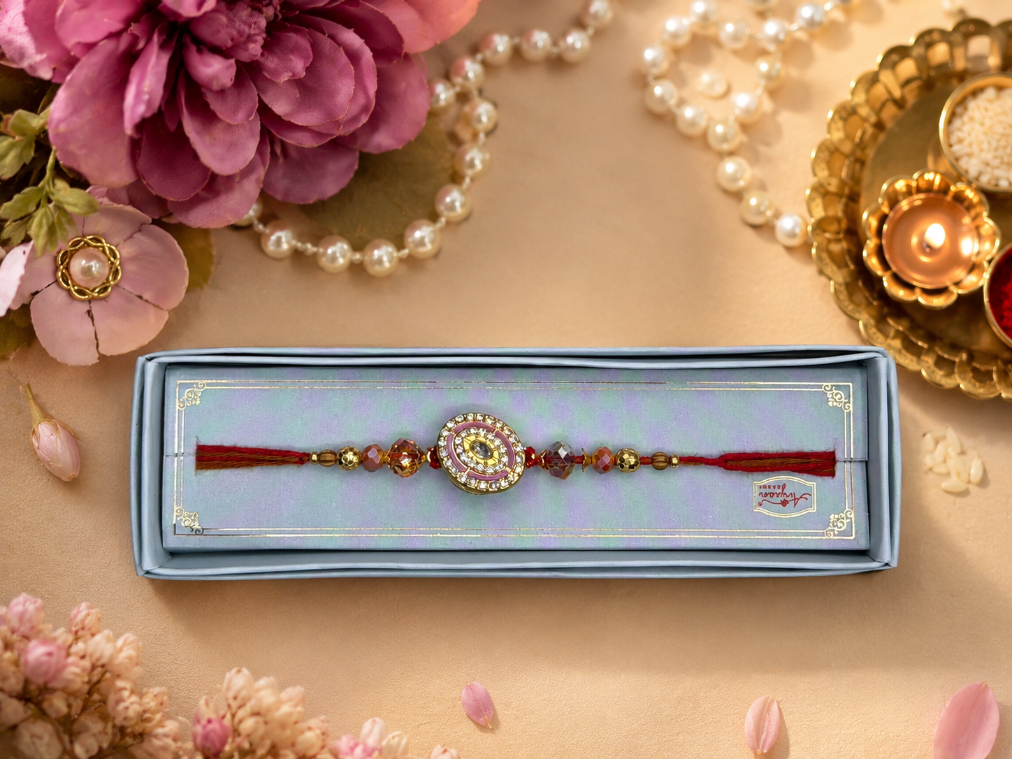 Vintage Crystal Rakhi(B7663)