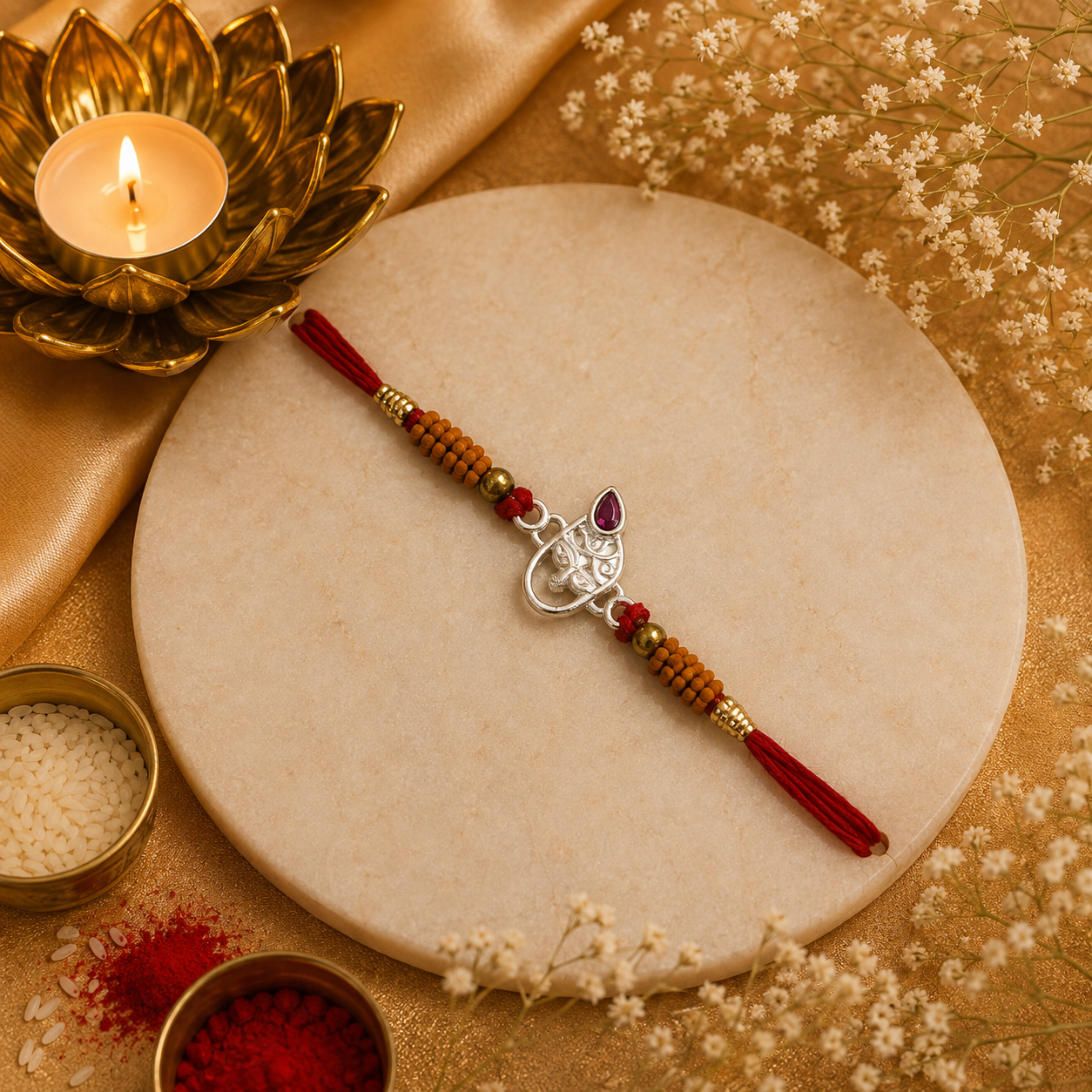 Silver Krishna Silver Rakhi (CB-S-18)