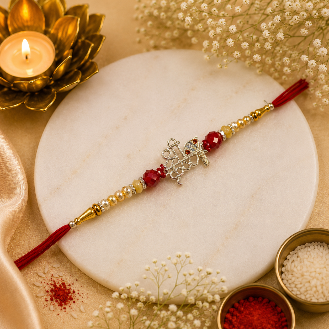 ShreeKrishna Silver Rakhi (CB-S-24)