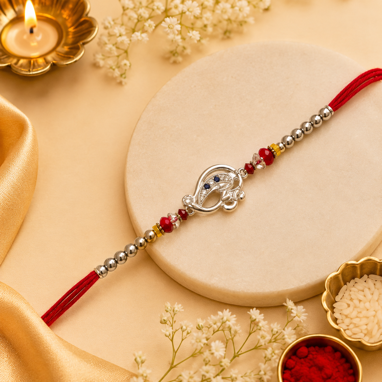 Silver Paisley Rakhi(CB-S-30)