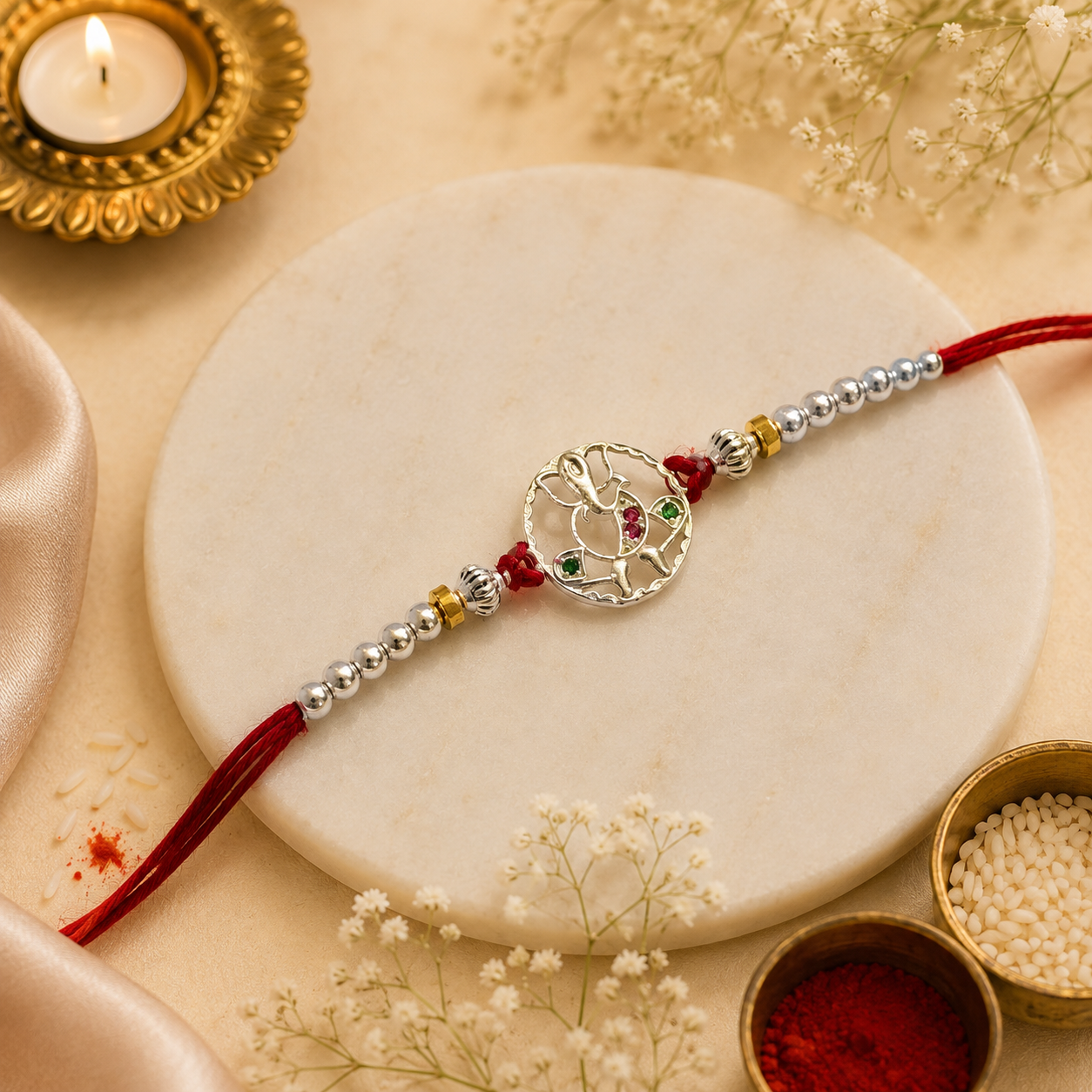 Ganesh Silver Rakhi (CB-S-36)