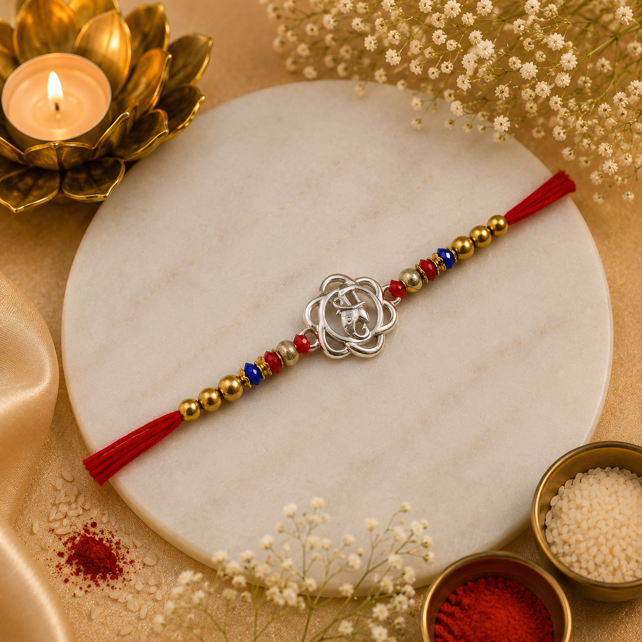 Shree Ganesh Silver Rakhi (CB-S-54)