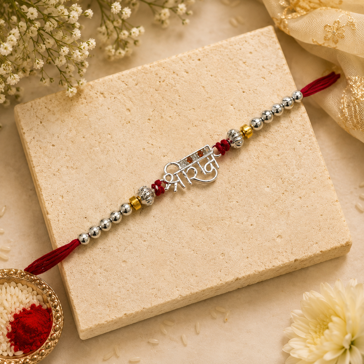 Ram Ratna Silver Rakhi (CB-S-57)