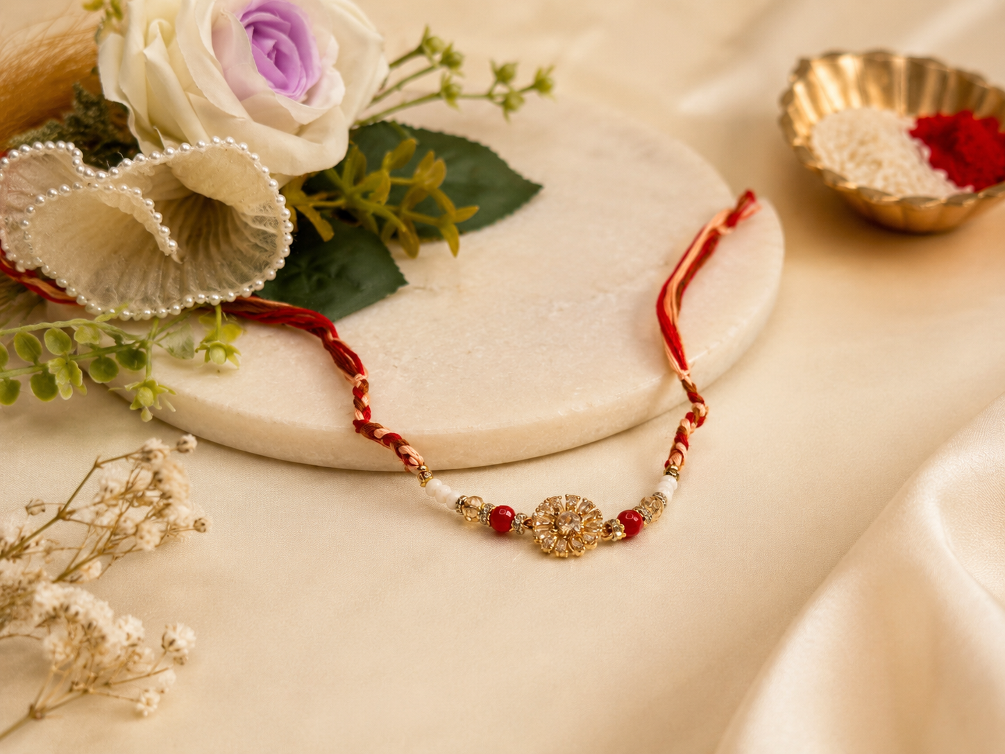 Crystals Pearls Rakhi