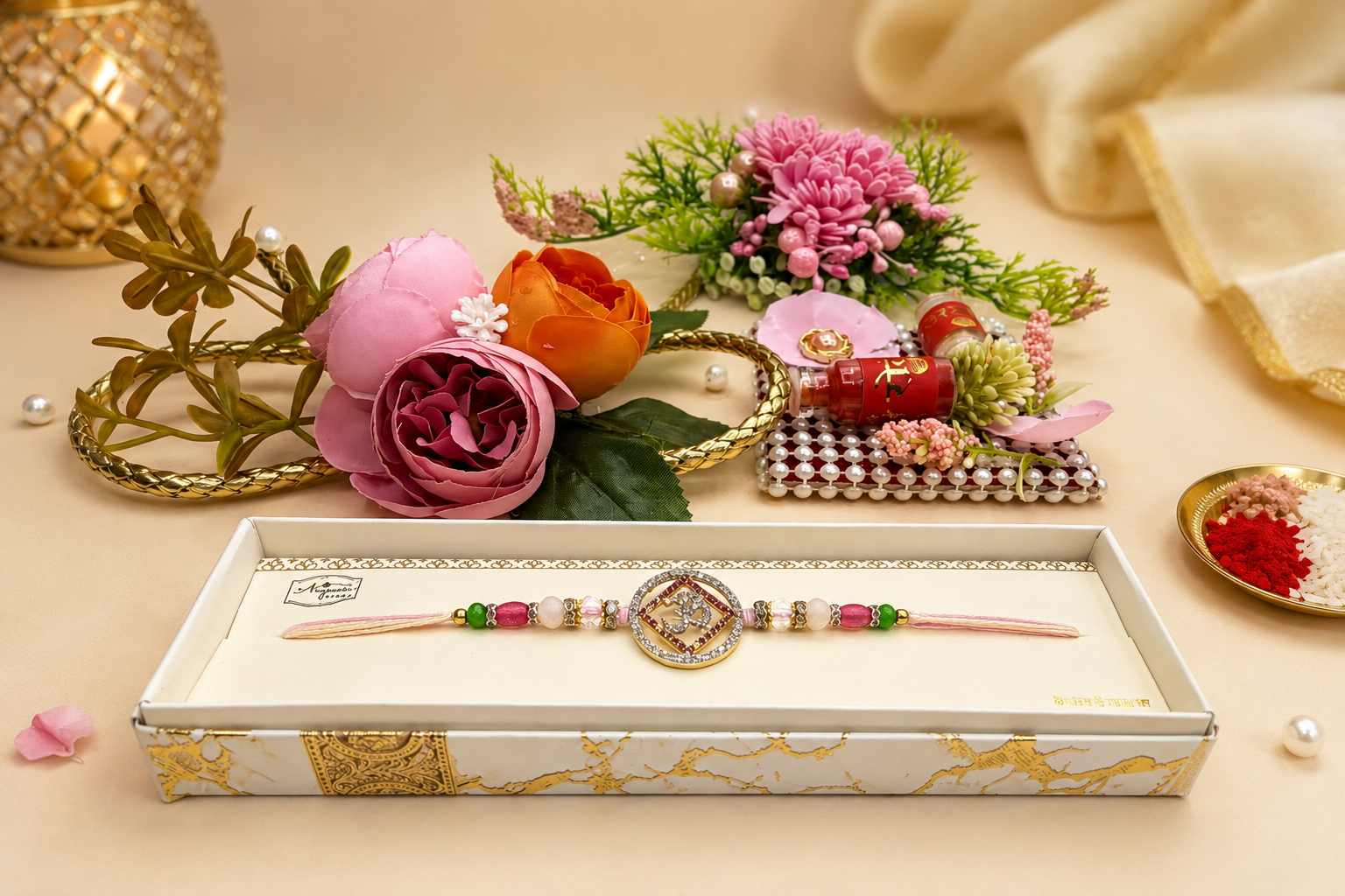 Crystal Pink Rakhi (VN0127)