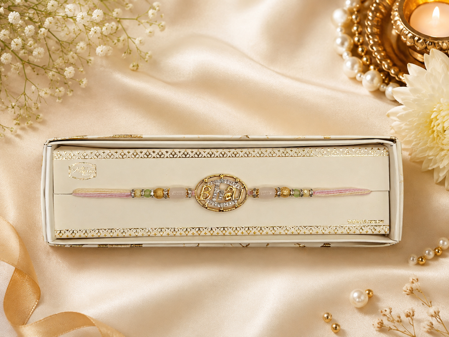 Gold Pendant Rakhi (VN125)