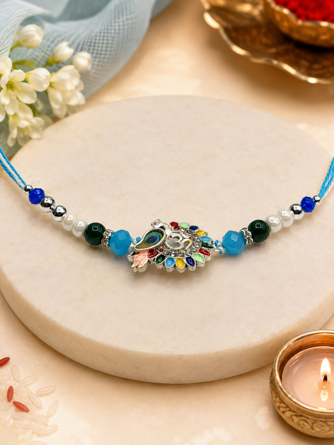 Rainbow Lotus Rakhi (B6937)