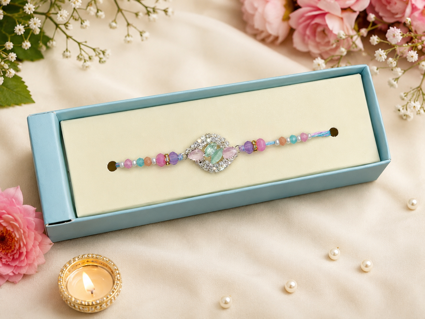 Petal Crystal Rakhi (B8453)