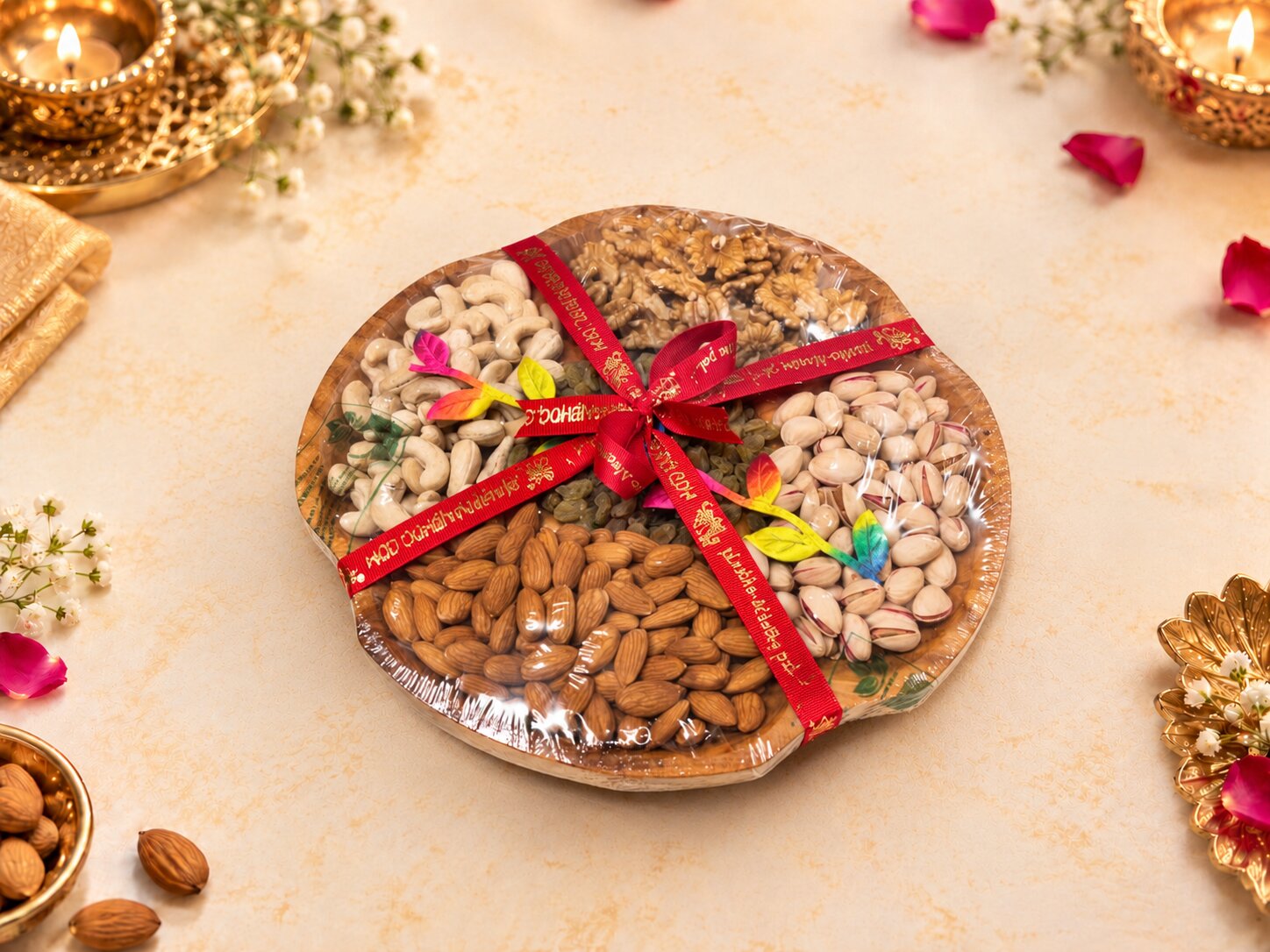 Happy Diwali Nut Gift Platter